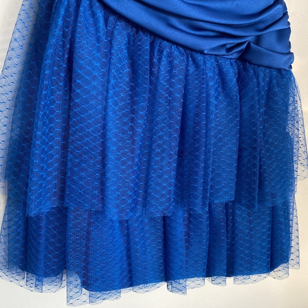 💙🦋Vintage blue prom/formal mini dress handmade womens/youth/junior size 6. - Picture 3 of 15